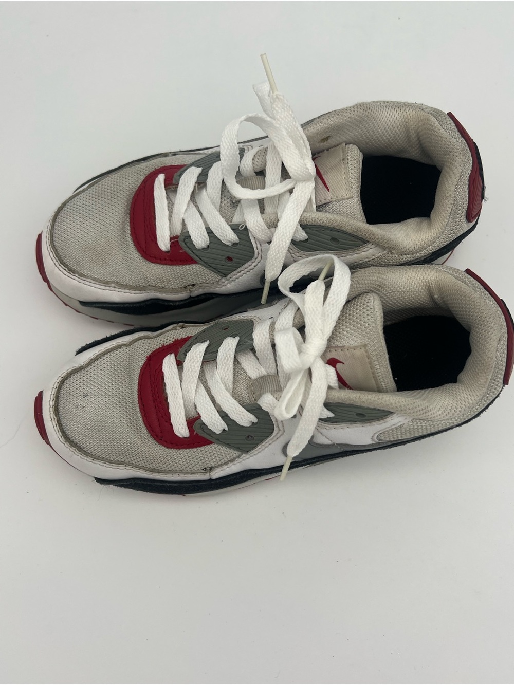 Nike Air Max Kids size 2Y Grey White Red sneakers boys shoes 2 athletic gym - Picture 8 of 9